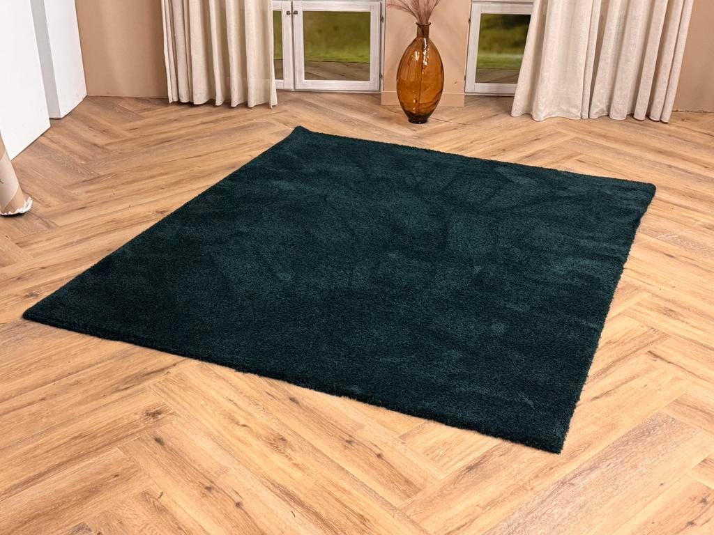 Donkergroen carpet vloerkleed nieuw., Ophalen, Zo goed als nieuw, Rechthoekig, 200 cm of meer