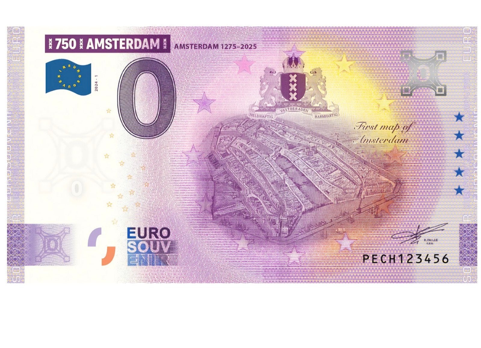 750 Jaar Amsterdam 0 Euro Biljet, Ophalen of Verzenden, Overige landen, 5 euro