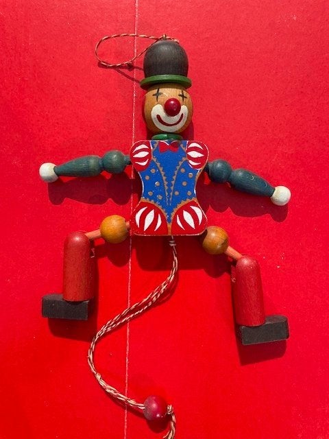 Vintage trekpop clown van G.Schnitzer, Ophalen of Verzenden, Gebruikt