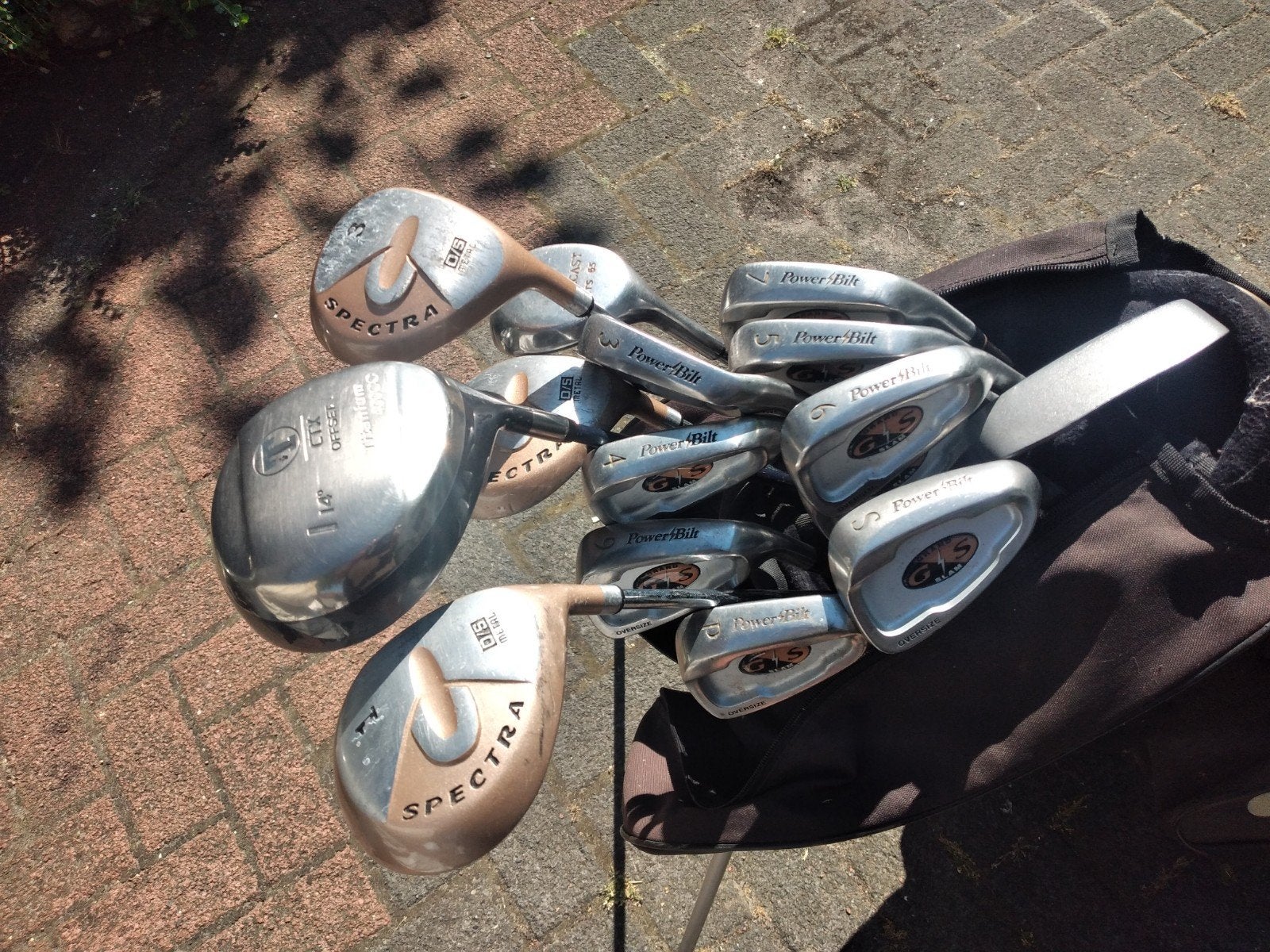 Complete golfset met tas - Power-Bilt en Spectra clubs, Sport en Fitness, Golf, Ophalen of Verzenden, Gebruikt, Set, Overige merken