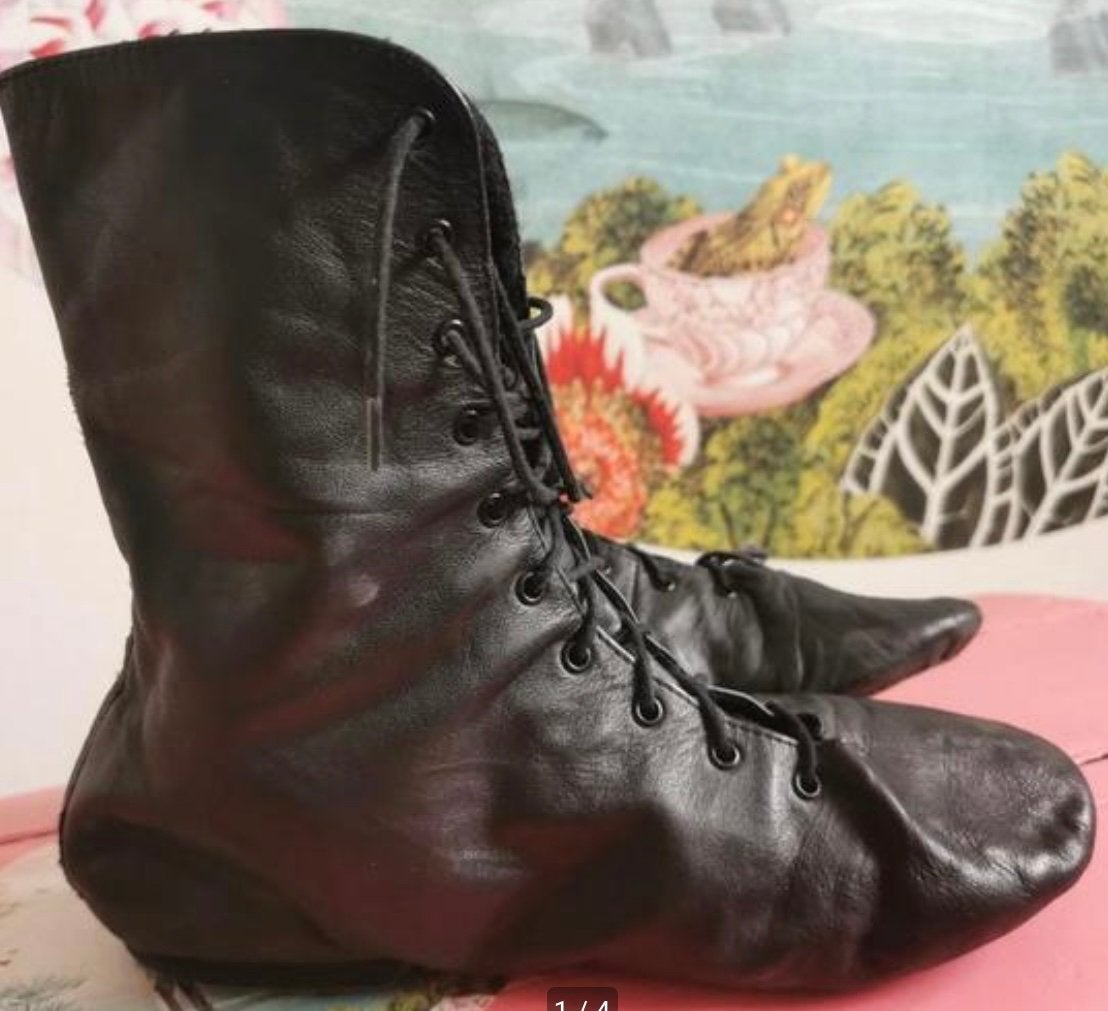 PAPILLON LEREN HOGE NIEUWE JAZZ BALLET SCHOENEN 7.5, Kleding | Dames, Verzenden, Zo goed als nieuw, Zwart