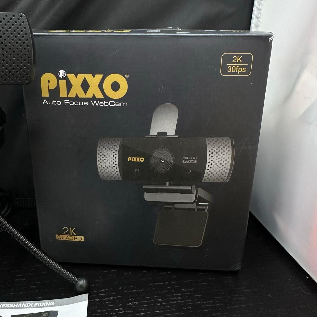 Pixxo Auto Focus WebCam 2K QuadHD - Nieuw in doos, Nieuw, Ophalen of Verzenden, H, Microfoon