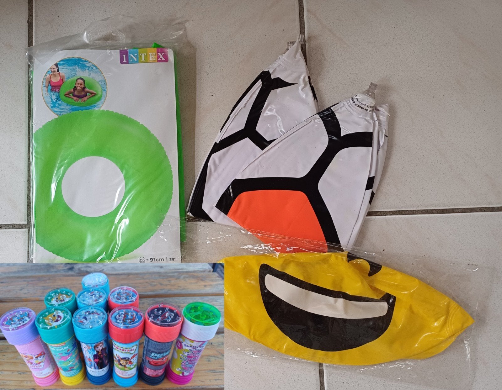 2 Strandballen, 1 zwemband  10 x bellenblaas. Nieuw, Ophalen of Verzenden, Nieuw