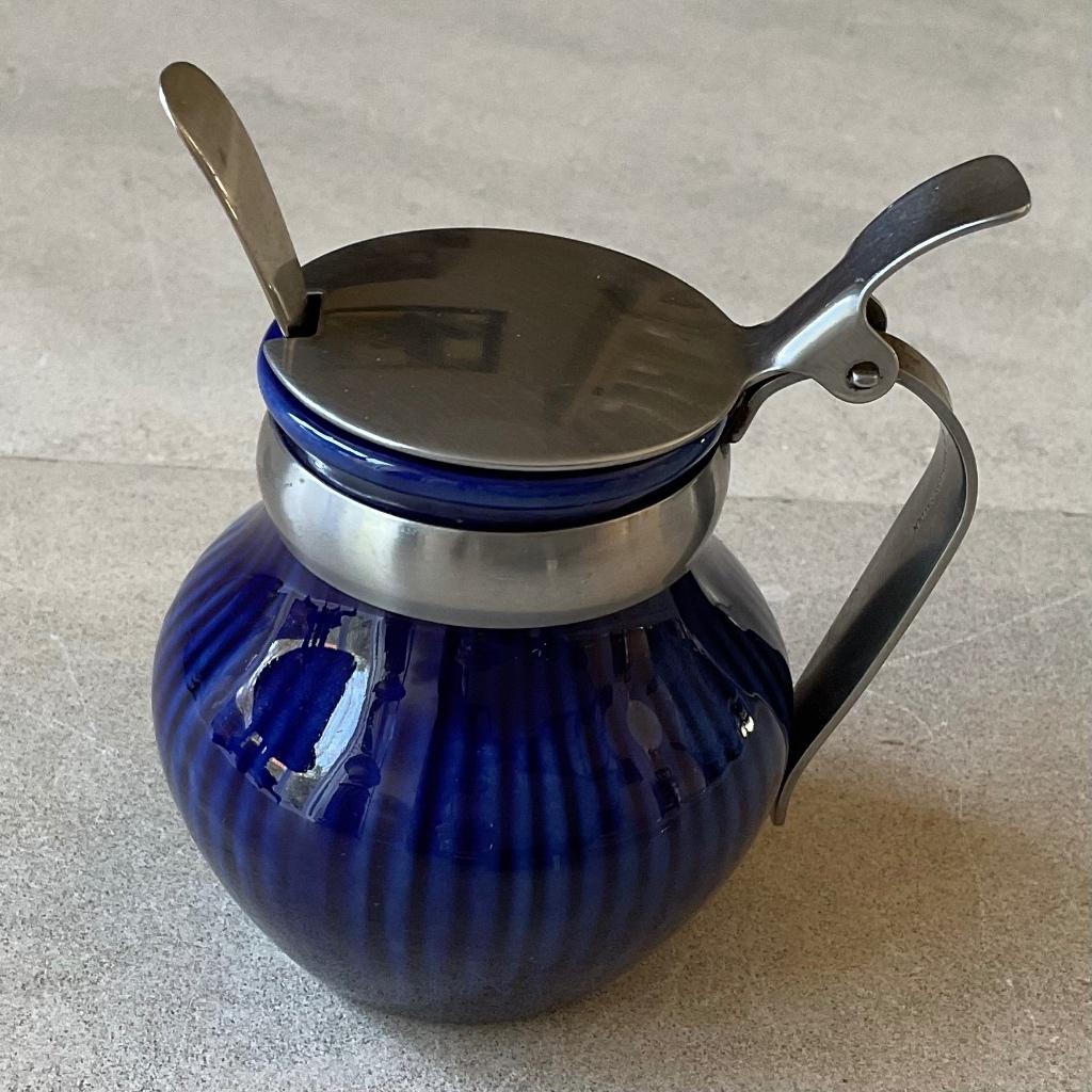 Rörstrand Sweden vintage cobaltblauw mosterdpotje gemerkt, Antiek en Kunst, Antiek | Porselein, Verzenden
