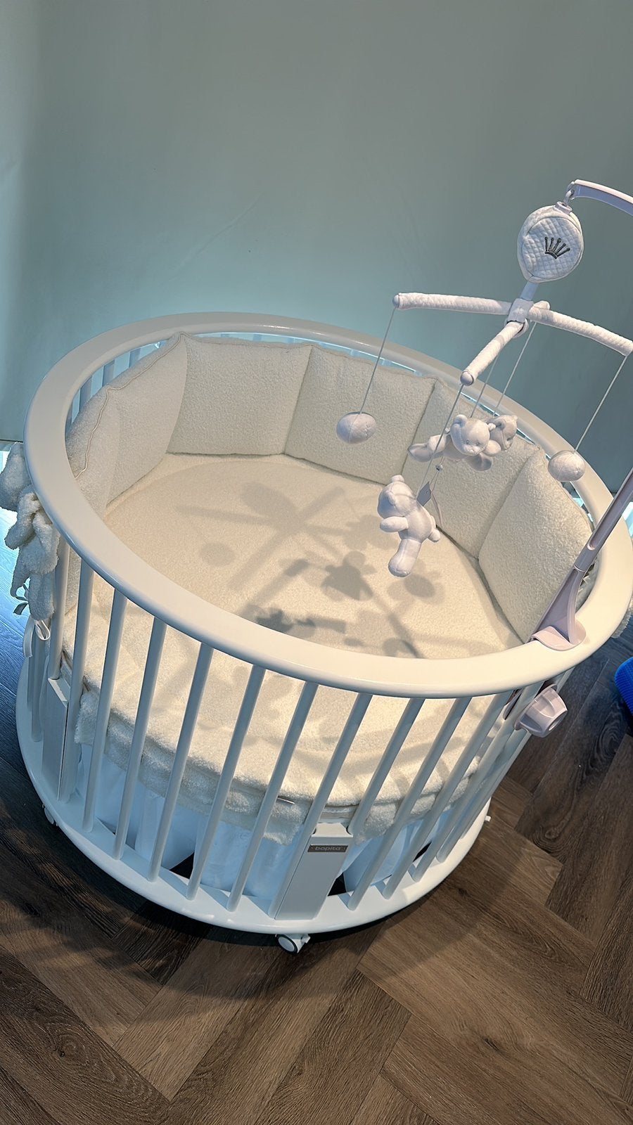 Box poppedol met op maat gemaakte bekleding, Ophalen, Zo goed als nieuw, Rond