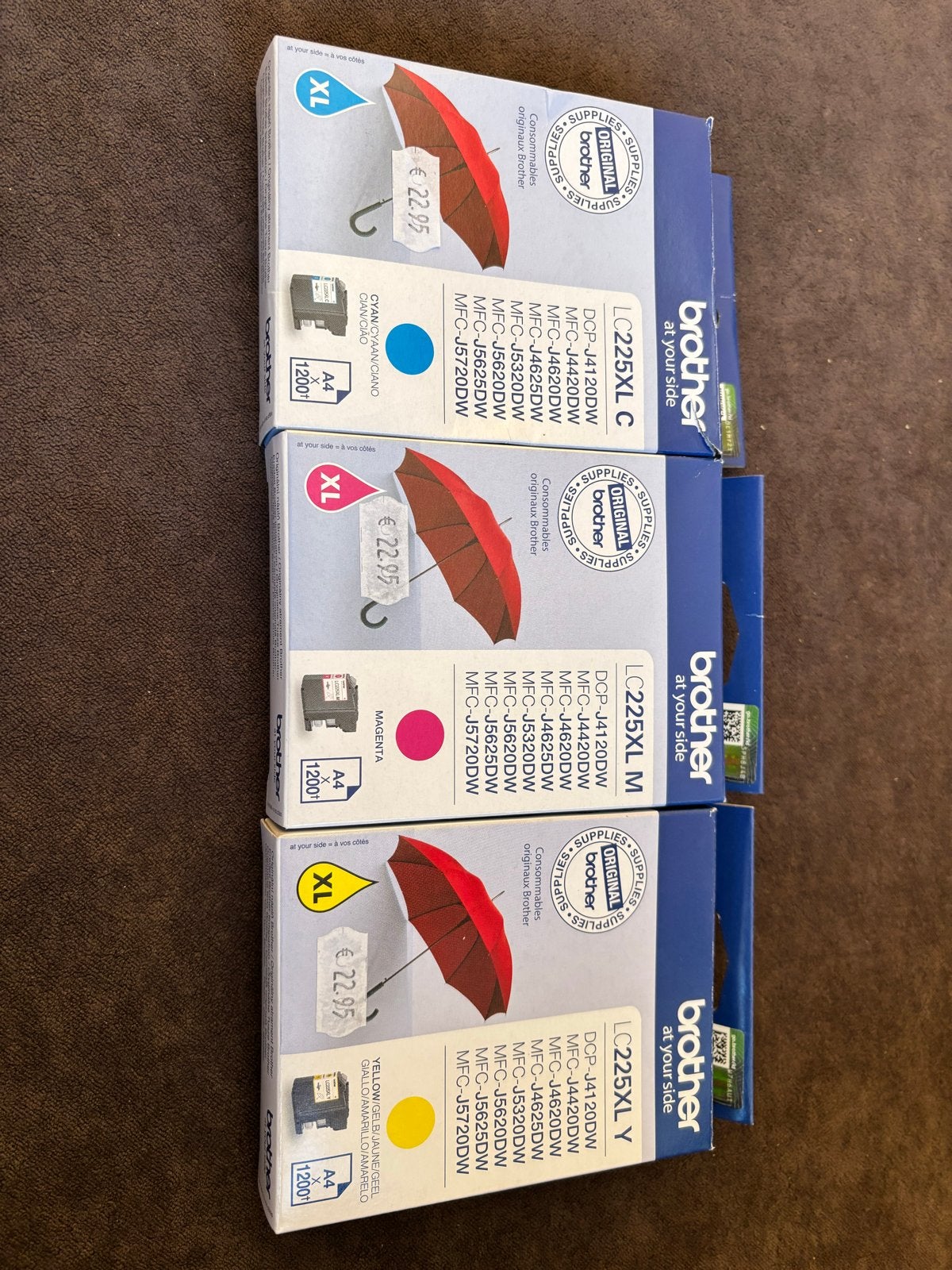 Brother LC225XL Inktcartridges - Ongebruikt, Computers en Software, Printers, Printer, Inkjetprinter, Nieuw, Ophalen of Verzenden