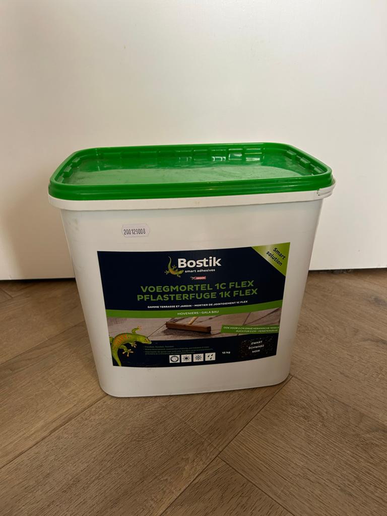 Bostik Voegmortel 1C Flex Zwart/Grijs 15kg - Nieuw, Ophalen of Verzenden, Nieuw, Overige materialen, Overige typen