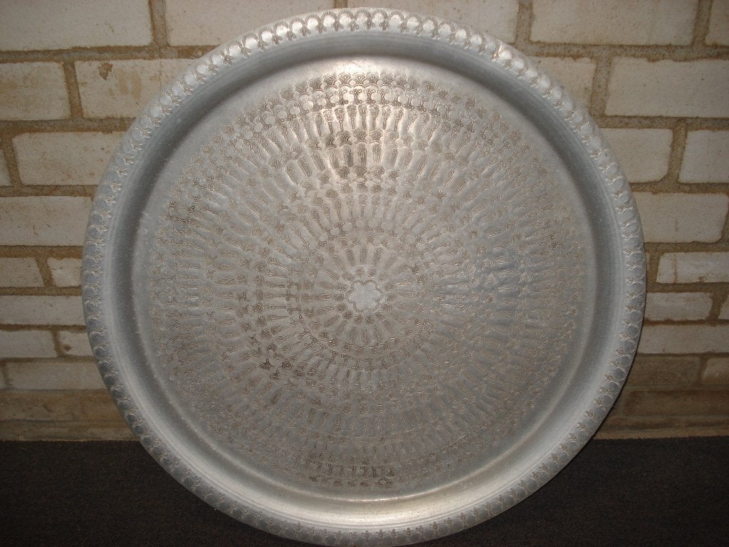 dienblad  Groot Aluminium Blad  75 Cm diameter, Huis en Inrichting, Woonaccessoires | Dienbladen, Ophalen, Gebruikt, Rond, Overige typen