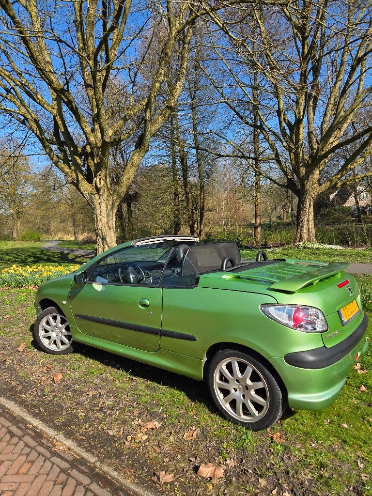 Peugeot 206 1.6 16V CC 2003 Groen, Voorwielaandrijving, Zwart, 4 cilinders, Cabriolet