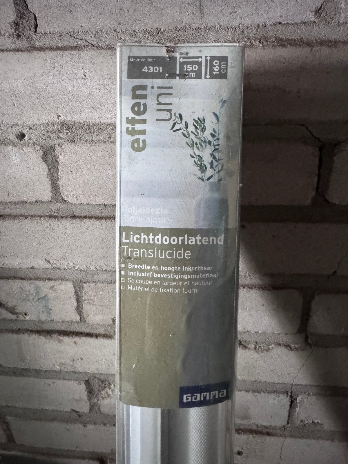 Gamma uni lichtdoorlatend rolgordijn van 150x160 cm, Ophalen of Verzenden, Nieuw