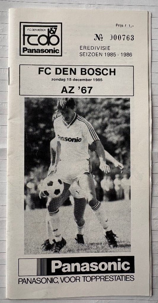 Programma FC Den Bosch - AZ’67 1985-1986, Verzenden, Zo goed als nieuw, AZ, Boek of Tijdschrift