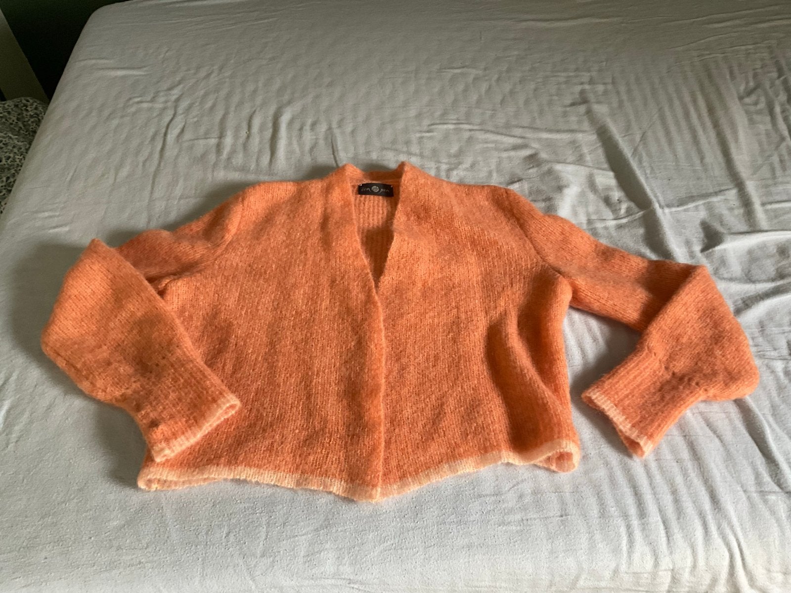 Oranje mohair vest van Ien en Jan, maat M, Ophalen of Verzenden, Zo goed als nieuw, Maat 38/40 (M), Oranje