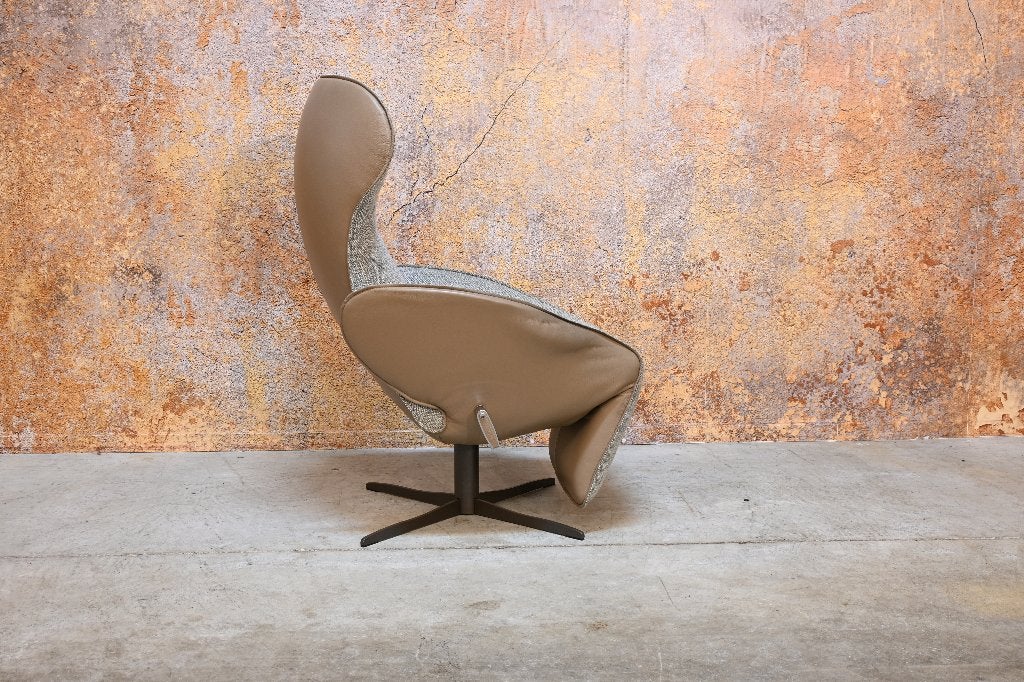 ZGANieuw grijze stoffen Jori Daydreamer design relaxfauteuil, Jori, Leer, 75 tot 100 cm, Ophalen of Verzenden