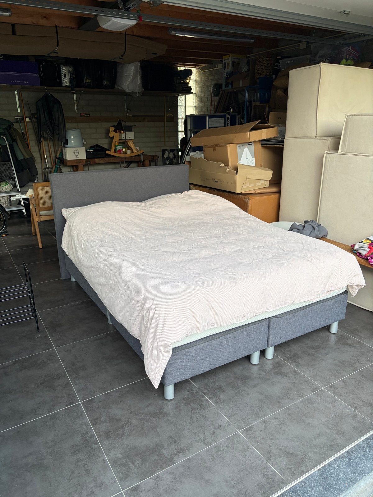 Twijfelaar bed, Ophalen, Gebruikt, 140 cm, Twijfelaar