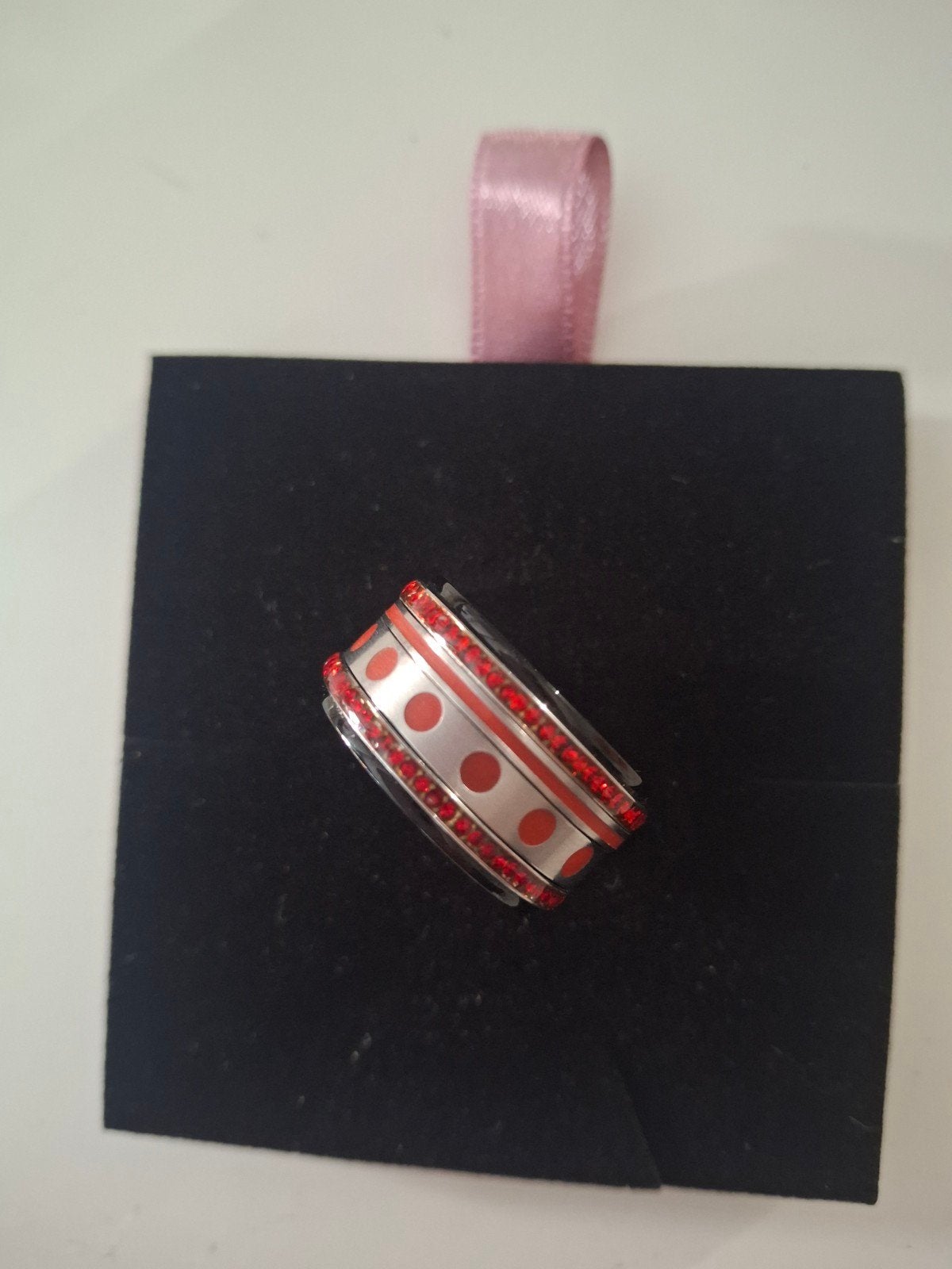 Ixxx ring met rode stippen en strass, Ophalen of Verzenden