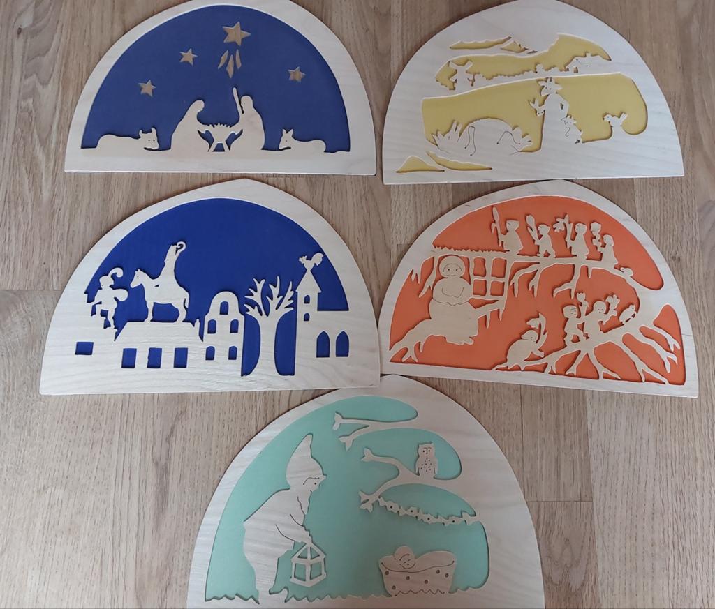 4 Silhouetten de Noest lamp, Ophalen of Verzenden, Gebruikt, Hout