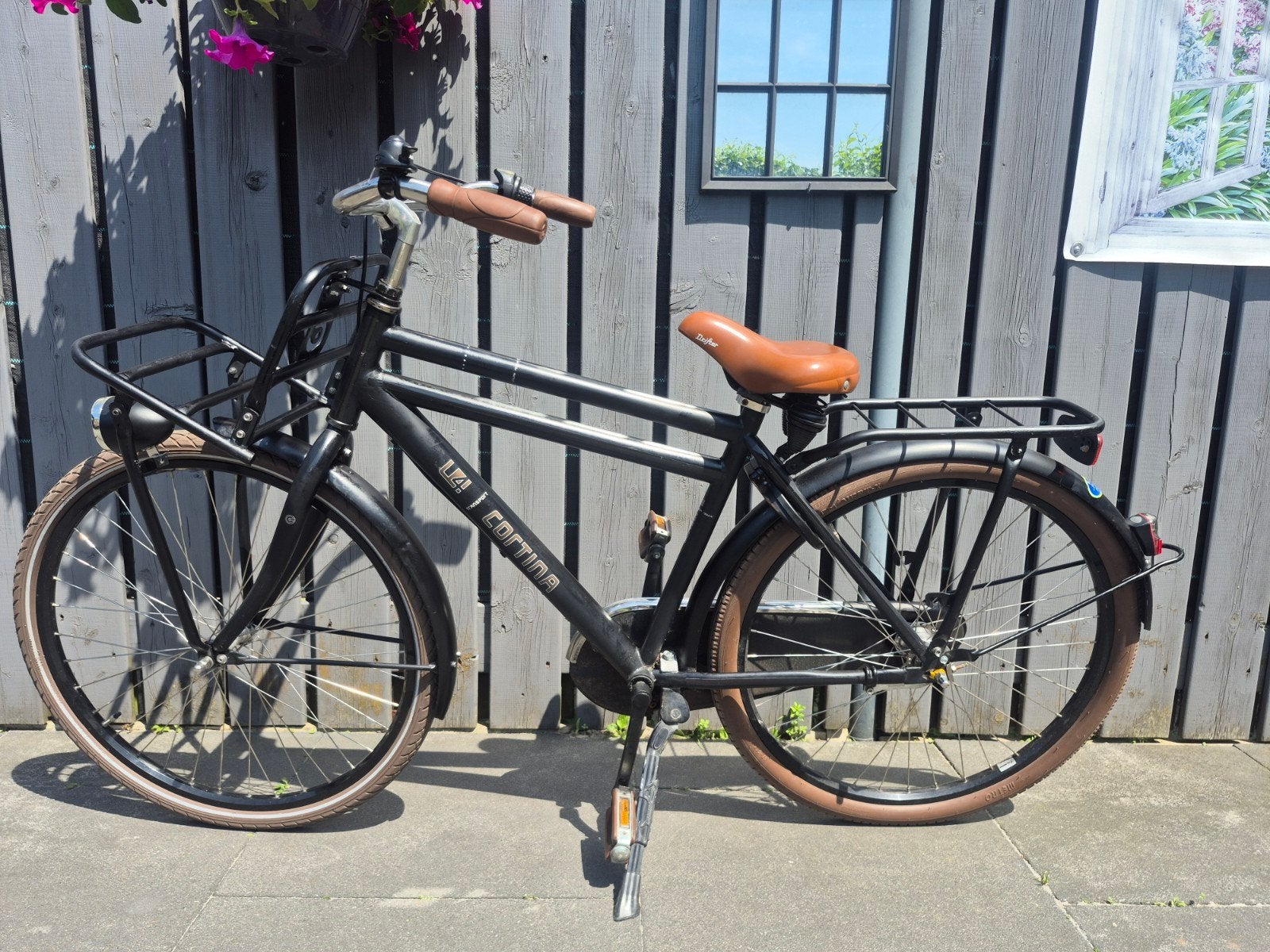 Cortina U4 Transportfiets - Zwart, gebruikt 26 inch, Terugtraprem, Gebruikt, Versnellingen, Overige merken