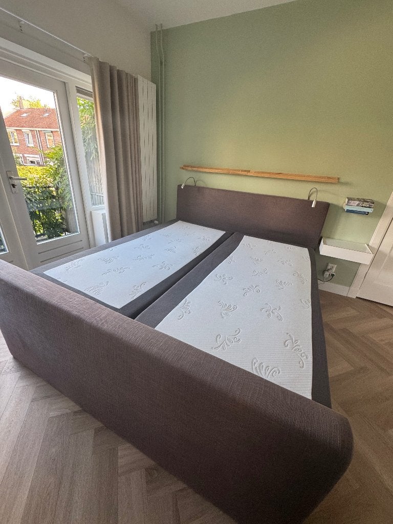 Boxspring bed swiss sense, Ophalen, Gebruikt, Bruin, Tweepersoons
