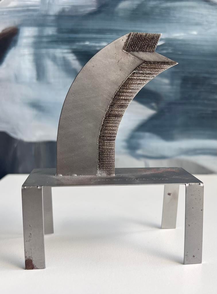 Klaas Gubbels, miniatuur sculptuur van staal; ketel-tuit, Ophalen