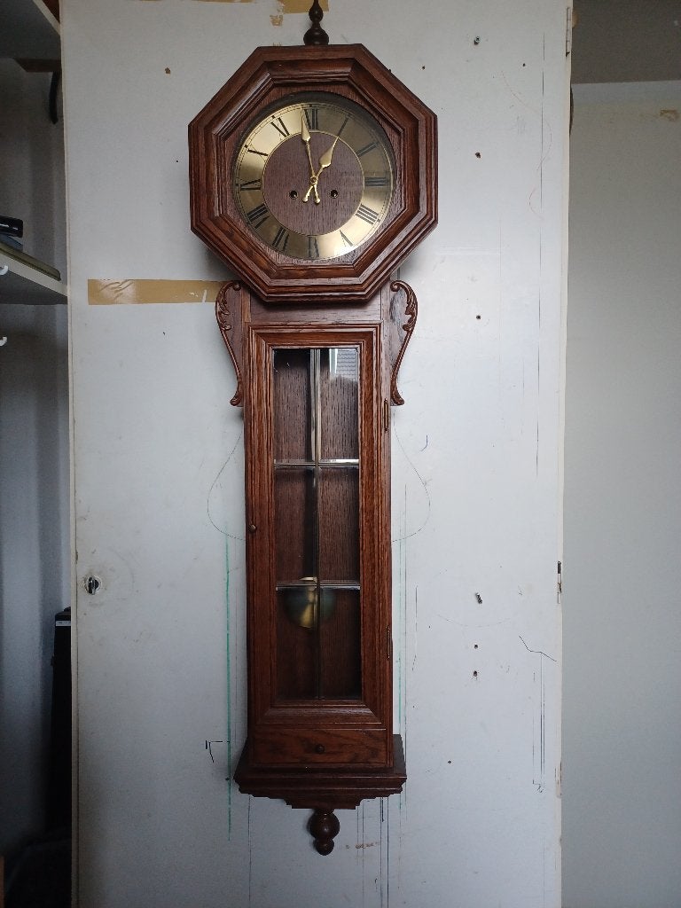 Eiken wandklok, Antiek en Kunst, Ophalen