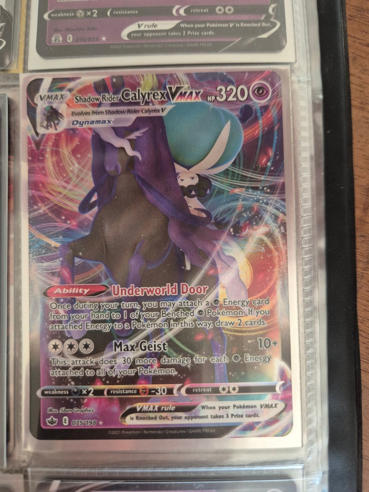 Pokémon TCG: Shadow Rider Calyrex VMAX (075/198), Ophalen of Verzenden, Zo goed als nieuw, Losse kaart