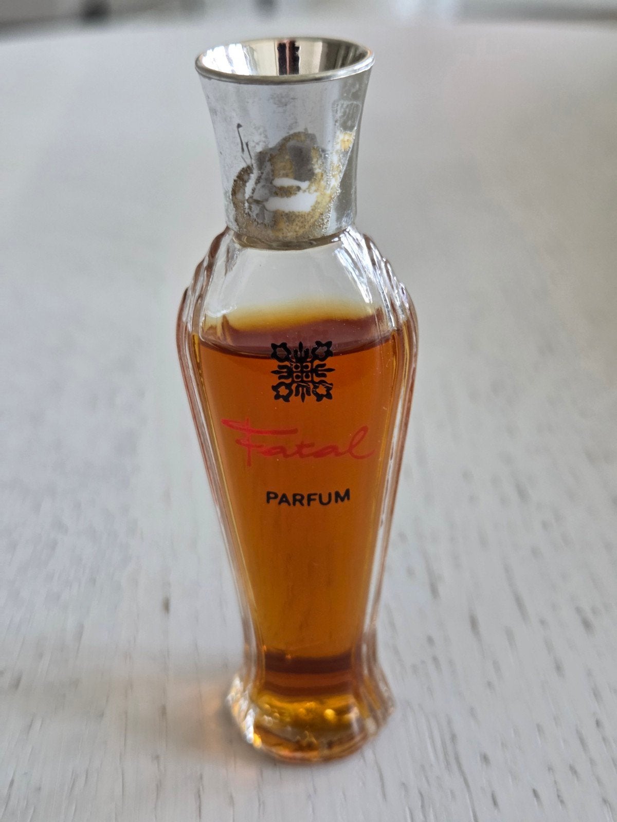 Retro flesje parfum Fatal van Valdelis, Ophalen of Verzenden, Gebruikt, Miniatuur, Gevuld
