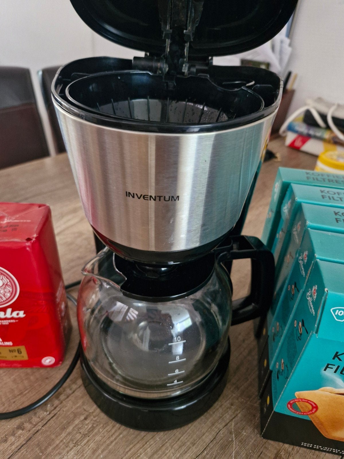 NIEUWSTAAT. INVENTUM KOFFIEZETAPPARAAT, Ophalen of Verzenden, Zo goed als nieuw, Koffiemachine
