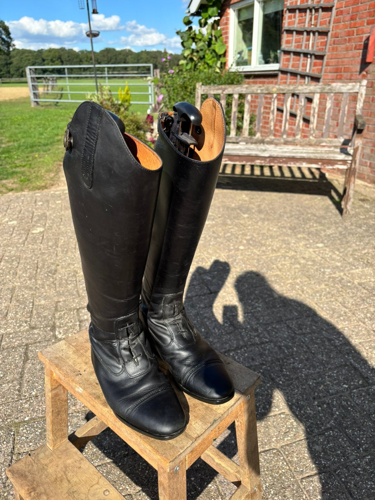 Leren rijlaarzen, Gebruikt, Dressuur, Ophalen of Verzenden, Zwart