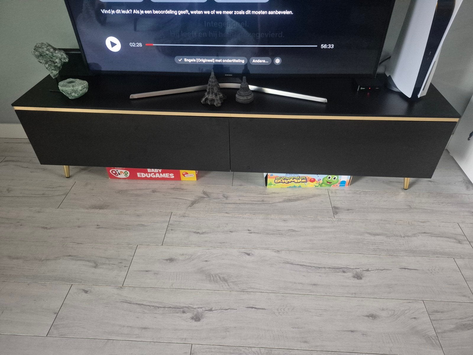 Meubella Assunta TV-meubel 180cm - Mat Zwart, Ophalen, Overige materialen, Gebruikt, 150 tot 200 cm