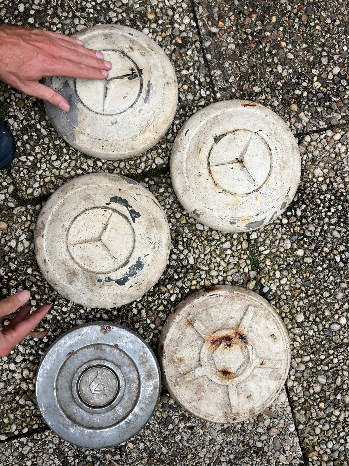 5 Vintage Antieke Wieldoppen - Mercedes, Volvo, VW, Ophalen of Verzenden, Gebruikt