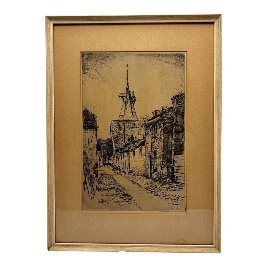Riekele Prins (1905-1954) - Oude Vischpoort, Elburg, Antiek en Kunst, Ophalen of Verzenden