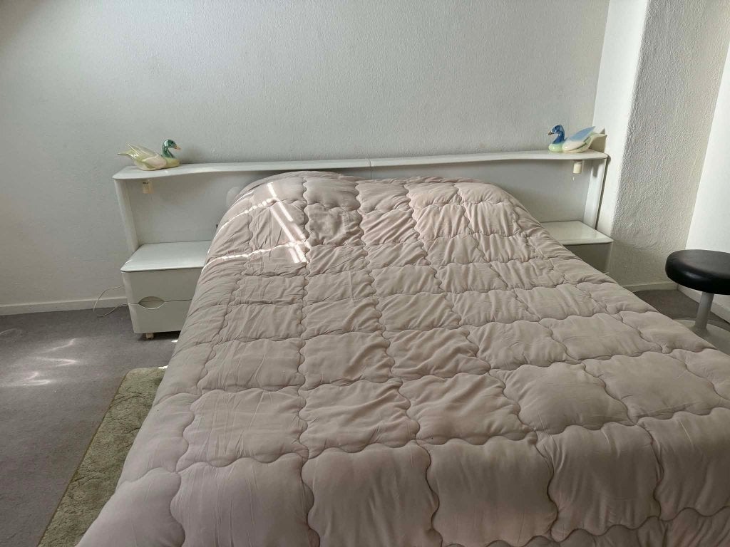 gratis 2 persoonsbed, Huis en Inrichting, Slaapkamer | Bedden, Ophalen, Gebruikt, Wit, Tweepersoons