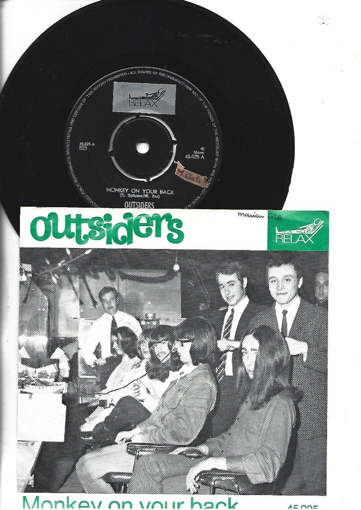 THE OUTSIDERS SINGLE 7" MONKEY ON YOUR BACK  1967, 7 inch, Ophalen of Verzenden, Zo goed als nieuw, Pop