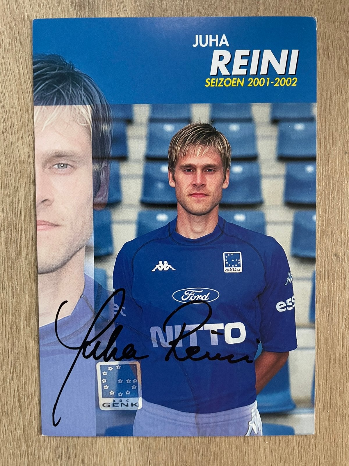 Fotokaart Juha Reini (Genk, AZ) met originele handtekening ., Ophalen of Verzenden, Nieuw, AZ, Spelerskaart