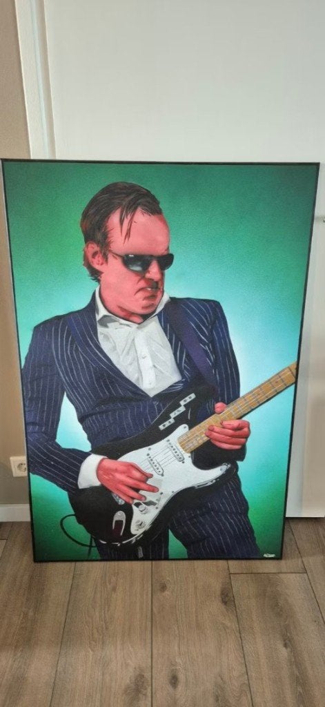 Uniek handgeschilderd schilderij Joe Bonamassa 80x120cm, Ophalen, Nieuw, Schilderij
