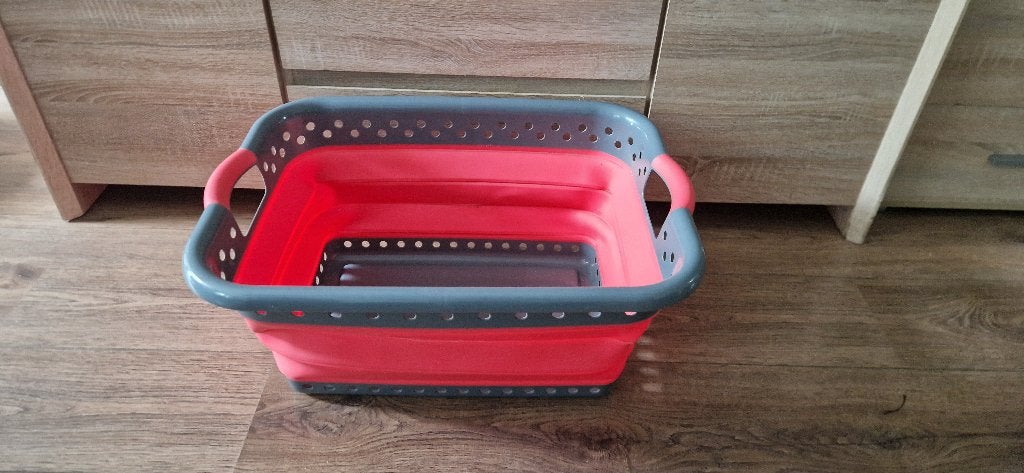 Inklapbare wasmand, Ophalen, Gebruikt, Grijs, Wasmand