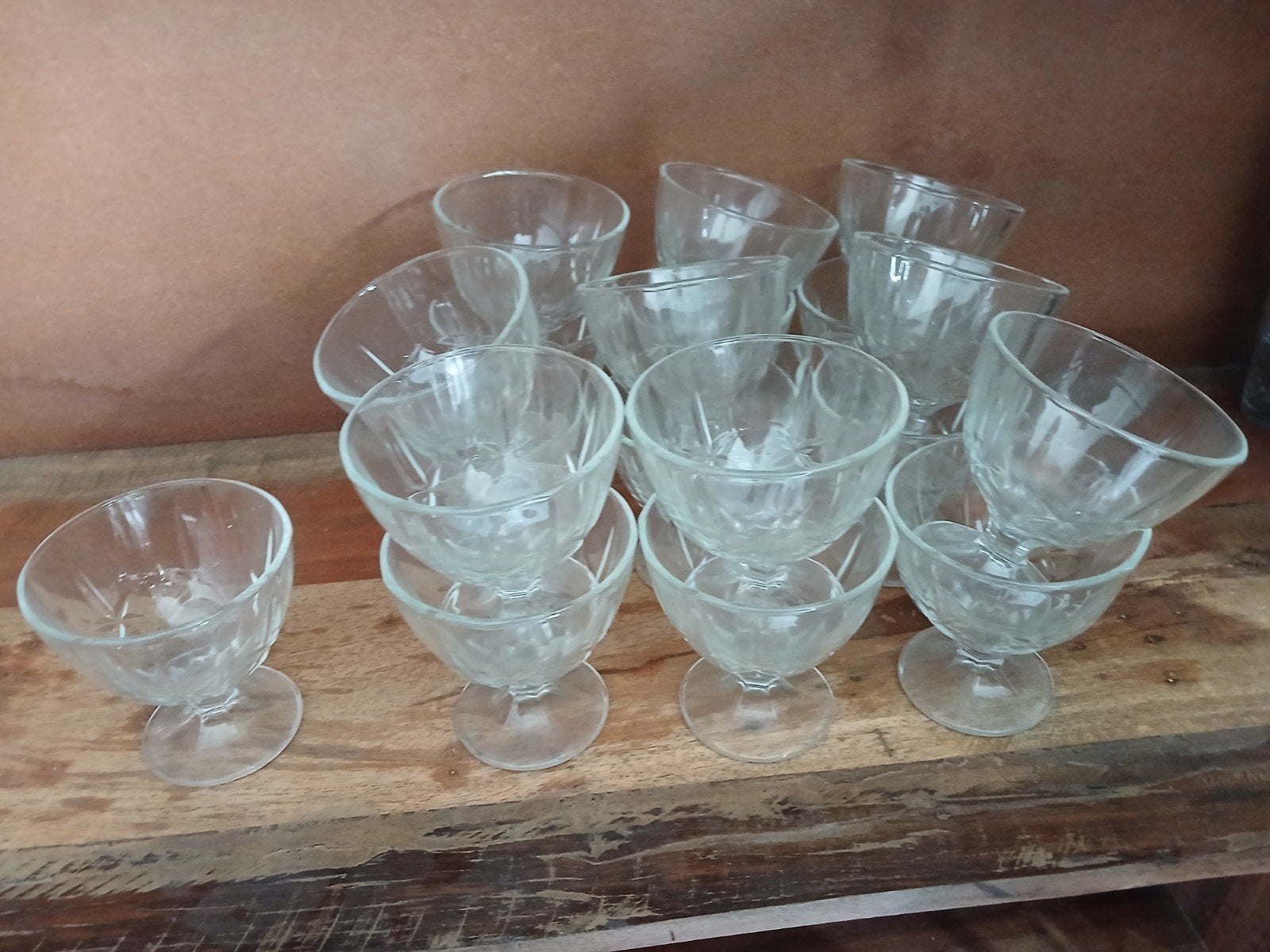 Set van 20 vintage glazen ijscoupes, Ophalen of Verzenden