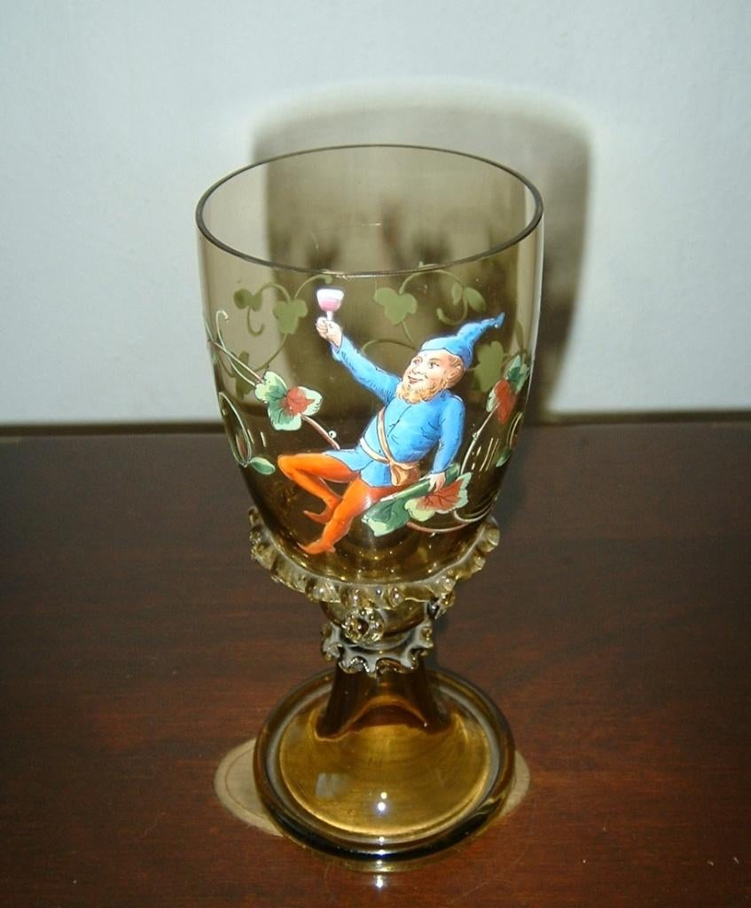 antiek? Römer (goblet) met dwergmotief zie foto's, Ophalen of Verzenden