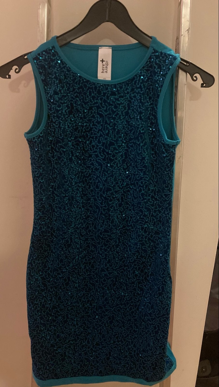 Feestjurk met pailletten en bolero maat 146, Ophalen, Zo goed als nieuw, Meisje, Jurk of Rok