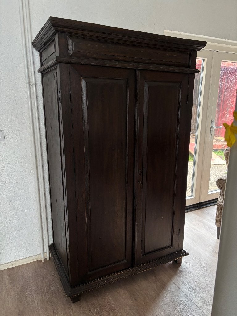 Teak computer kast, Ophalen, Gebruikt, 70 tot 120 cm, Teakhout