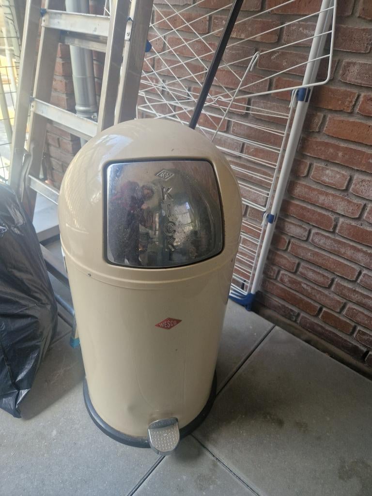 Wesco Pedaalemmer - Crème - Vintage, Ophalen, Gebruikt, Met pedaal, 50 tot 75 cm