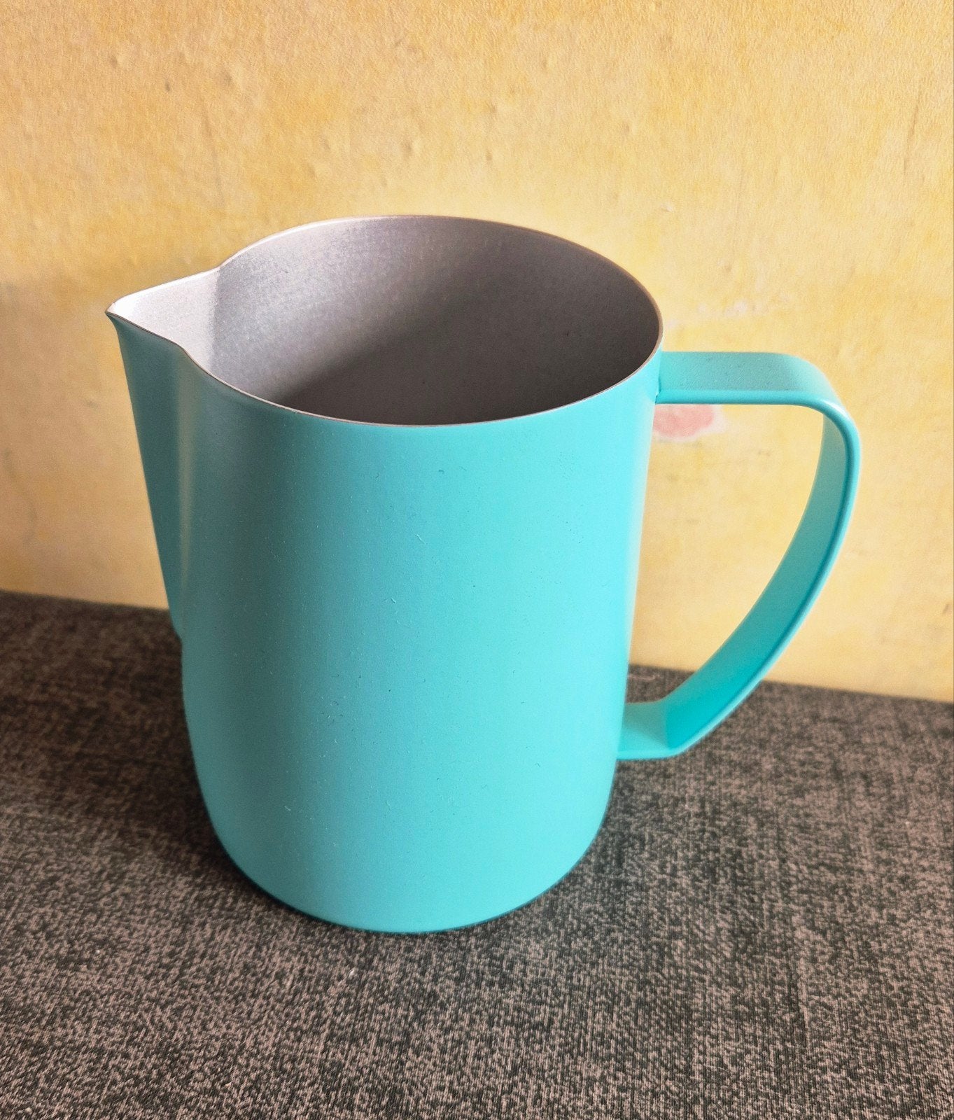 Nieuwe turquoise melkkan / opschuimkan., Overige typen, Nieuw, Ophalen of Verzenden, Metaal