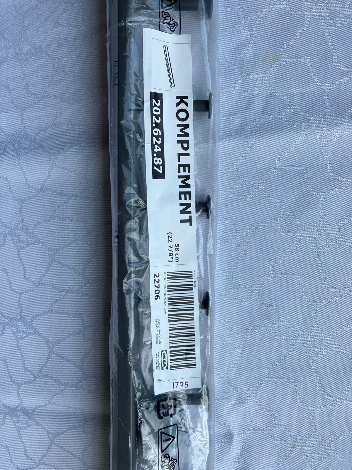 IKEA Komplement uitschuifbare multihanger 58 cm grijs, Ophalen of Verzenden, Nieuw, Metaal, Volwassenen