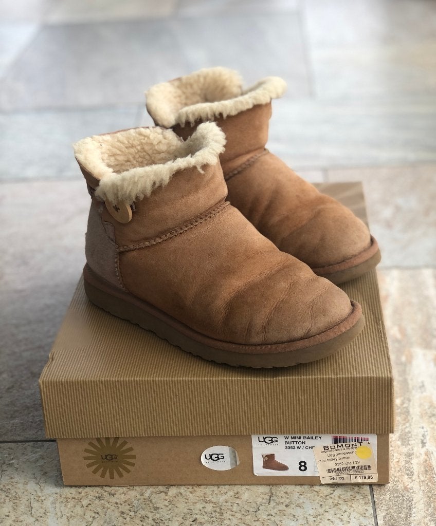 UGG mini bailey button ll, UGG, Bruin, Verzenden, Lage of Enkellaarzen