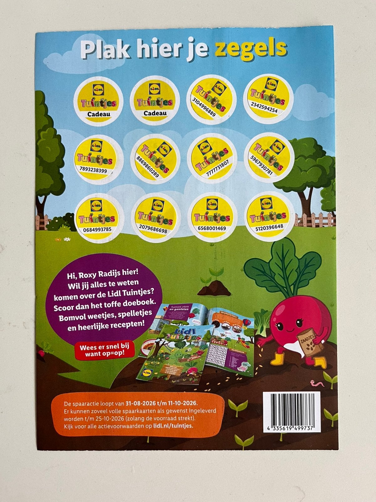 Lidl Tuintje zegels - volle spaarkaart, Ophalen of Verzenden, Winkel, Super of Benzinepomp, Volle spaarkaart
