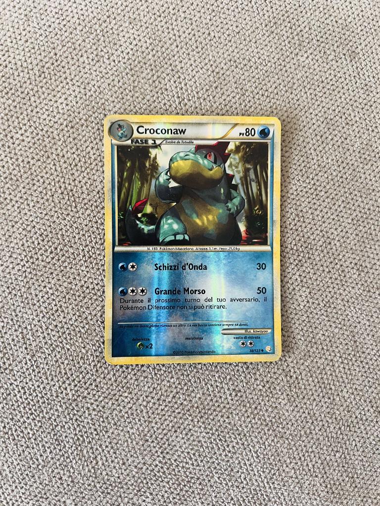 Croconaw 38/123 Reverse Holo Heartgold Soulsilver Heart Gold, Verzenden, Zo goed als nieuw, Losse kaart, Foil