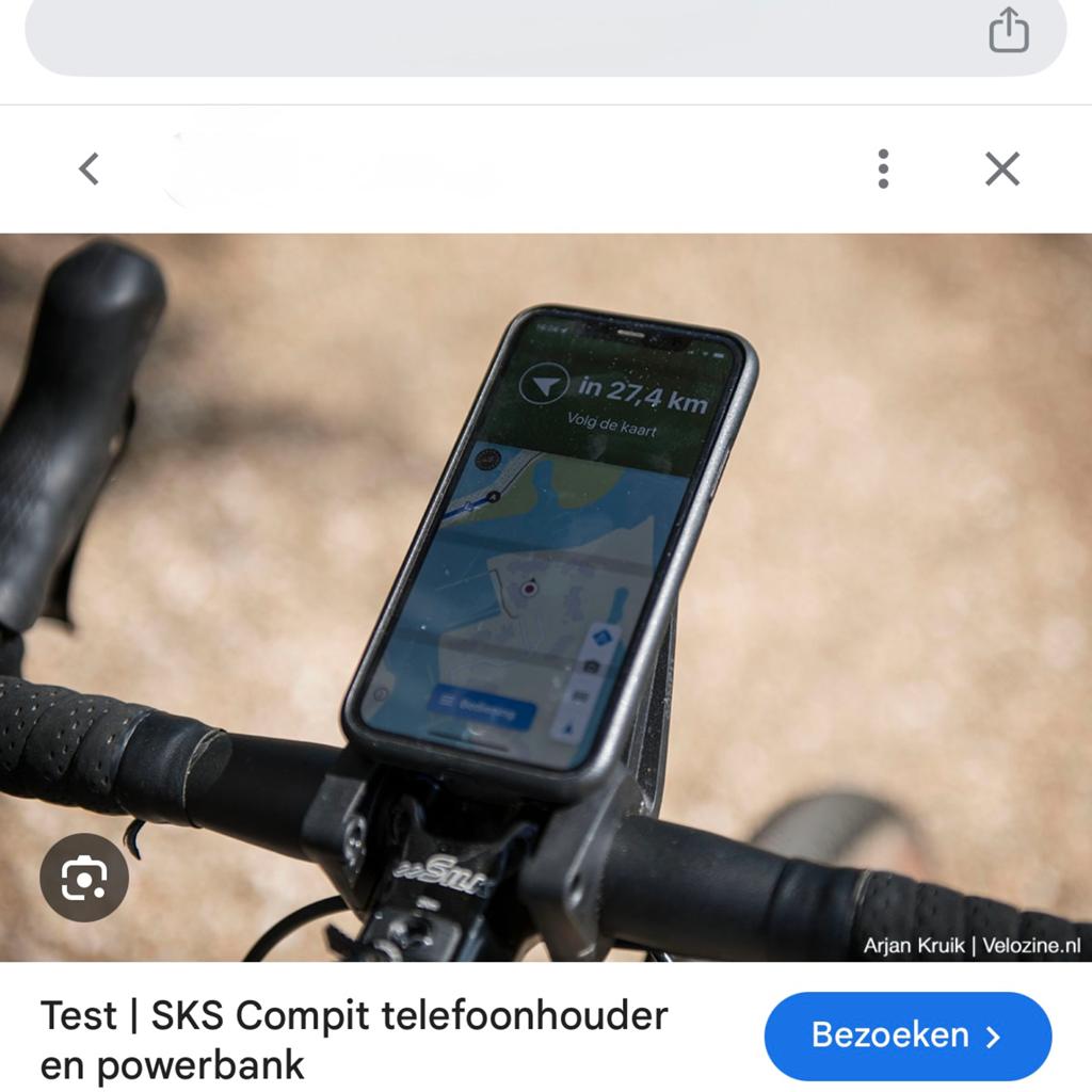SKS Fiets smartphonehouder geïntegreerde powerbank 10.000mAh, Ophalen of Verzenden, Zo goed als nieuw