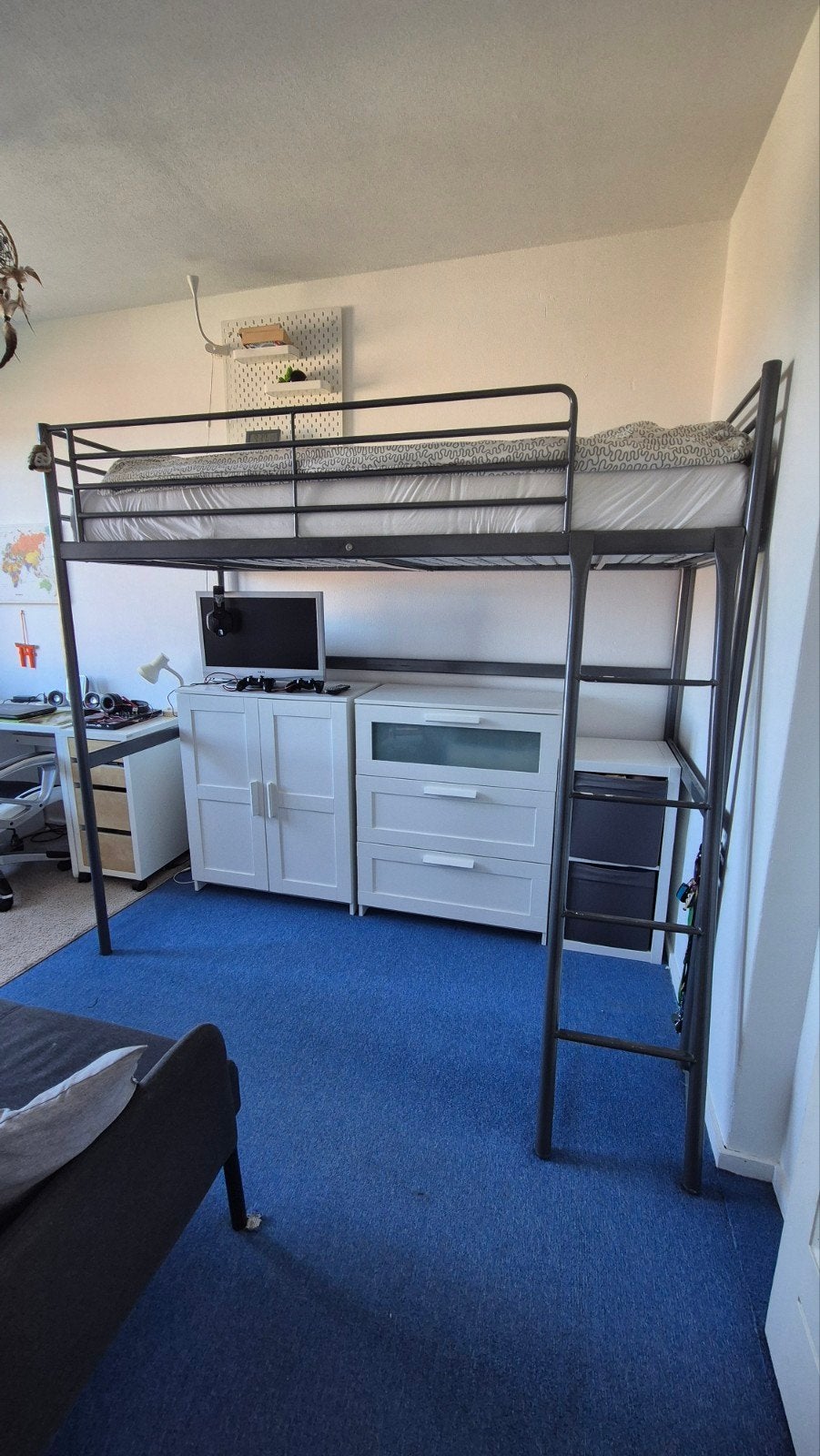 Hoogslaper, 1-persoond, Svarta (Ikea), grijs, Ophalen, Gebruikt, Eenpersoons, 200 cm