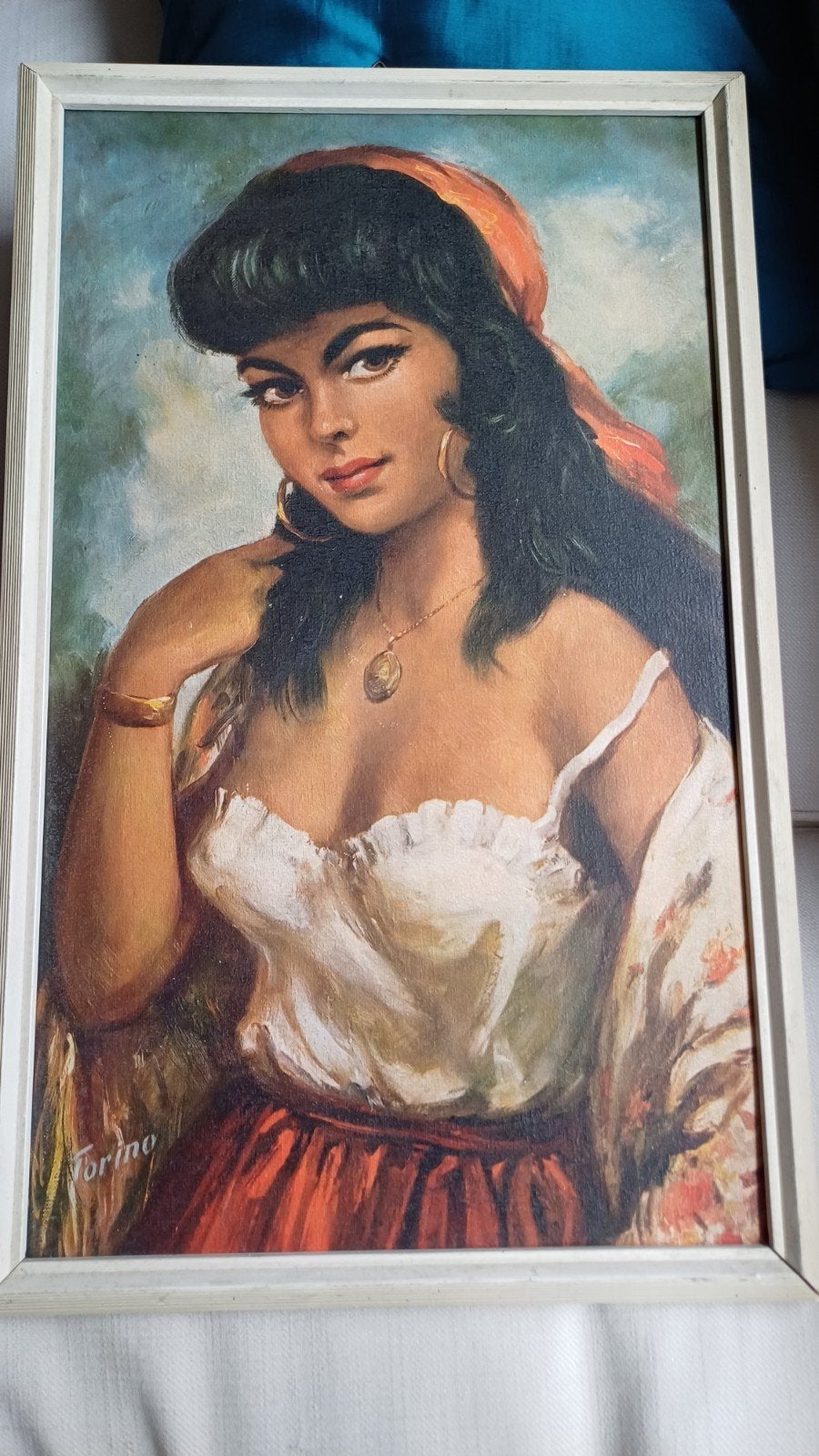 Schilderij zigeunervrouw '60/'70, Antiek en Kunst, Ophalen of Verzenden