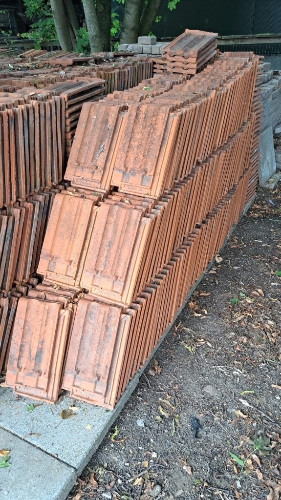 Mulden dakpannen, Ophalen, Steen of Klei, Zo goed als nieuw, 15 m² of meer